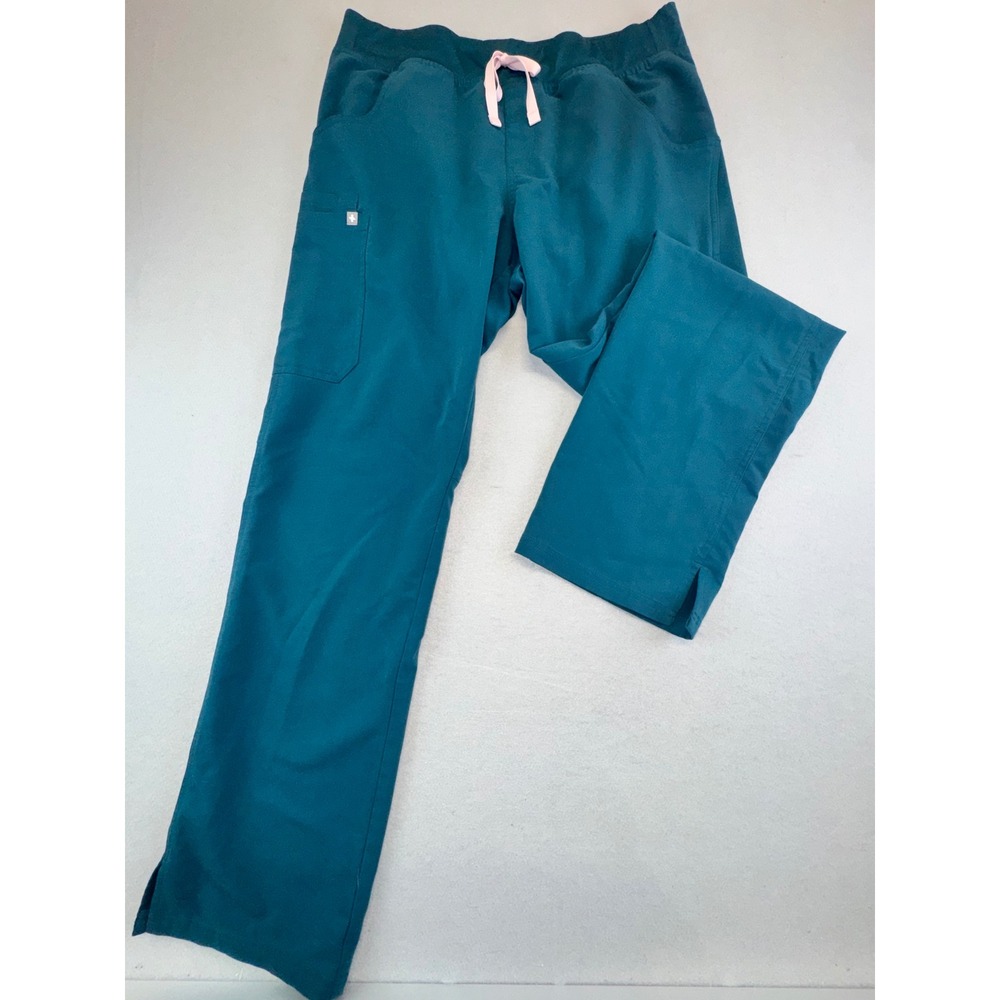 FIGS Kade Cargo Scrub Pants Caribbean Blue Womens Large Tall L/T